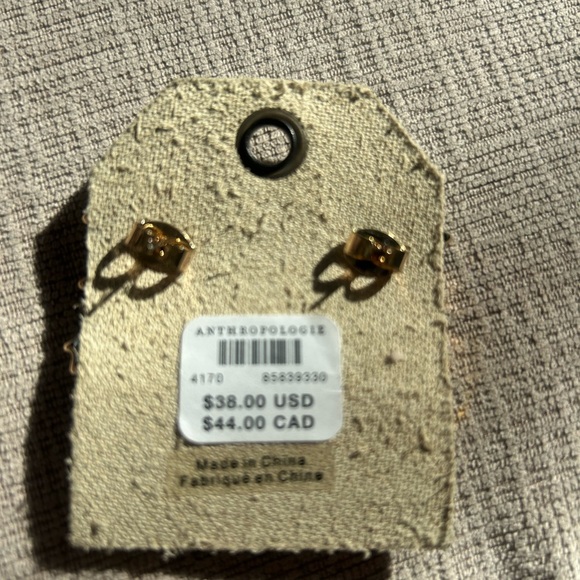 Anthropologie Green and Gold Statement Earrings - Picture 3 of 3